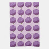 パープルアリウムフラワーフローラ引っ越し祝いパーティー キッチンタオル (縦)