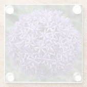 パープルアリウム開花フローラ ガラスコースター (裏面)