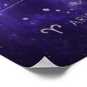 パープルアリーズ〔占星術の〕十二宮図 |宇宙占星術占星術 ポスター (角)