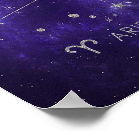 パープルアリーズ〔占星術の〕十二宮図 |宇宙占星術占星術 ポスター (角)