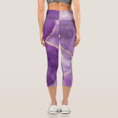 パープルアルコールインクアートと金ゴールドジムレギンス カプリレギンス (裏面)