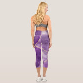 パープルアルコールインクアートと金ゴールドジムレギンス カプリレギンス (裏面)