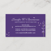 パープルアロマセラピー必須油ラベンダー 名刺 (裏面)