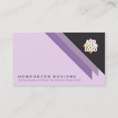 パープルアングルスタイリッシュインテリアデコレータとロゴ 名刺 (裏面)