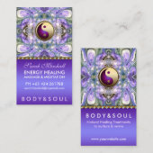 パープルアンゲリックエネルギーヒーリングホリスティックニューエイジ 名刺 (正面/裏面)