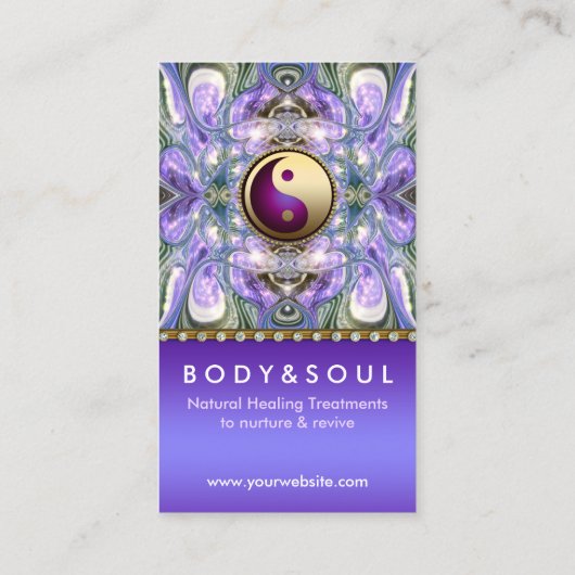 パープルアンゲリックエネルギーヒーリングホリスティックニューエイジ 名刺 (裏面)