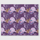 パープルアンダーザシーグリッター ラッピングペーパー (フラット)