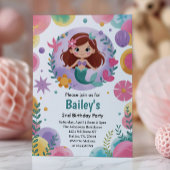 パープルアンダーザシーマーメイド2nd誕生日パーティー 招待状