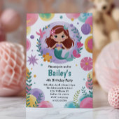 パープルアンダーザシーマーメイド4th誕生日パーティー 招待状