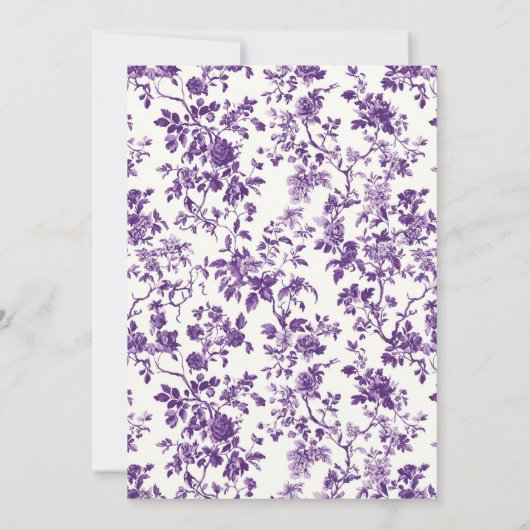 パープルアンティークチノイスリーバースデーパーティー 招待状 (裏面)