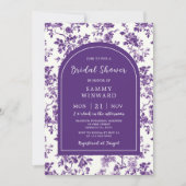 パープルアンティークチノイスリーブライダルシャワー 招待状 (正面)