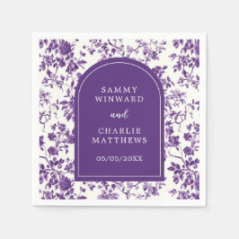 パープルアンティークチノ結婚イスリー スタンダードカクテルナプキン