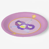 パープルアンドイエローオーキッド紙プレート ペーパープレート (アングル)