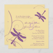パープルアンドイエロートンボ結婚式招待状 招待状 (正面/裏面)