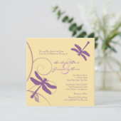 パープルアンドイエロートンボ結婚式招待状 招待状 (スタンド正面)