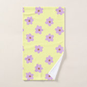 パープルアンドイエローフラワーボホスタイル バスタオルセット (ハンドタオル)