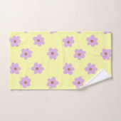 パープルアンドイエローフラワーボホスタイル バスタオルセット (ハンドタオル)