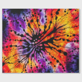 パープルアンドオレンジハロウィーン絞り染め ラッピングペーパー (フラット)