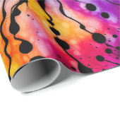 パープルアンドオレンジハロウィーン絞り染め ラッピングペーパー (ロールコーナー)