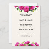 パープルアンドクリーム結婚式招待状 招待状 (正面/裏面)