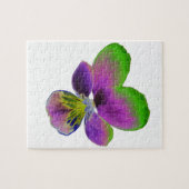 パープルアンドグリーンパンシーパズル ジグソーパズル (横)