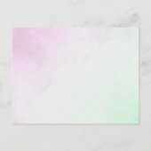 パープルアンドグリーンフローラ花嫁招待状 インビテーションポストカード (裏面)