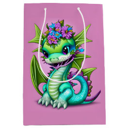 パープルアンドグリーンベビードラゴン ミディアムペーパーバッグ