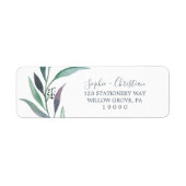 パープルアンドグリーンユーカリ差出人住所ラベル ラベル (正面)