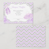 パープルアンドグレーバレリーナベビーおむつラッフル エンクロージャーカード (正面/裏面)