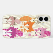 パープルアンドコーラルヴィンテージキツネアートレッドレトロ Case-Mate iPhoneケース (裏面 (横))