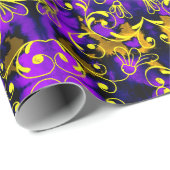 パープルアンドゴールデンアールデコスタイル ラッピングペーパー (ロールコーナー)