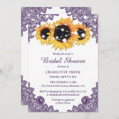 パープルアンドサンフラワーブライダル 招待状 (正面/裏面)