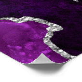 パープルアンドシルバーアガテ誕生日へようこそ ポスター (角)