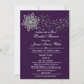 パープルアンドシルバーウィンターブライダルシャワー招待状 招待状 (正面)