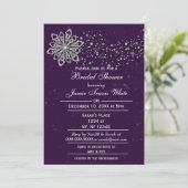 パープルアンドシルバーウィンターブライダルシャワー招待状 招待状 (スタンド正面)