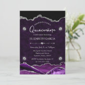 パープルアンドシルバーグリッターアゲートキンセアニェラ 招待状 (スタンド正面)