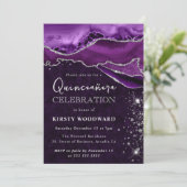 パープルアンドシルバーグリッターアゲートキンセアニェラ 招待状 (スタンド正面)