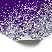 パープルアンドシルバーグリッターキンセアニェラウェルカムサイン ポスター (コーナー)