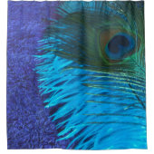 パープルアンドティール(緑がかった色)ピーコック シャワーカーテン (正面)