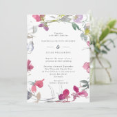パープルアンドピンクスイートピー結婚式招待状 招待状 (スタンド正面)