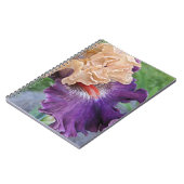 パープルアンドピーチベアードアイリス開花フローラ ノートブック (左側)