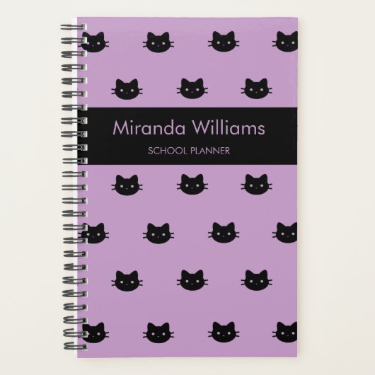 パープルアンドブラックキャットプランナー プランナー手帳 (正面)