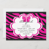 パープルアンドブラックタイガープリント 招待状 (正面)
