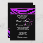 パープルアンドブラックタイガー結婚式招待状 招待状 (正面/裏面)