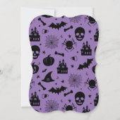 パープルアンドブラックハローウィンパーティ招待状 招待状 (裏面)