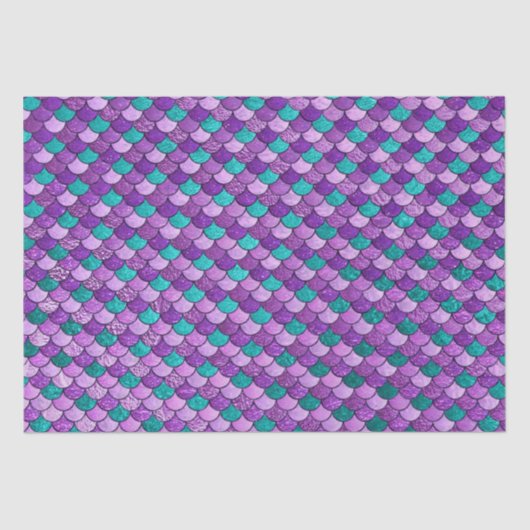 パープルアンドブルーグラデーショングリッターマーメイドはかりで測 薄葉紙 (正面)