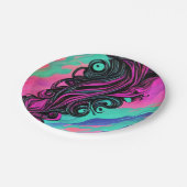 パープルアンドブルースワールアートプレート ペーパープレート (アングル)