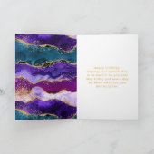 パープルアンドブルーピーコックアゲートハッピーバースデー カード (内部)
