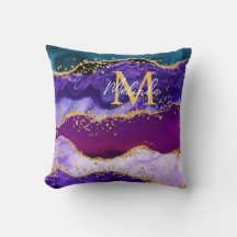 パープルアンドブルーピーコックフェイクグリッターアゲート