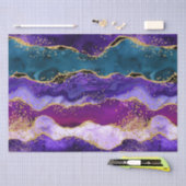 パープルアンドブルーピーコックフェイクグリッターアゲート 薄葉紙 (クラフト)